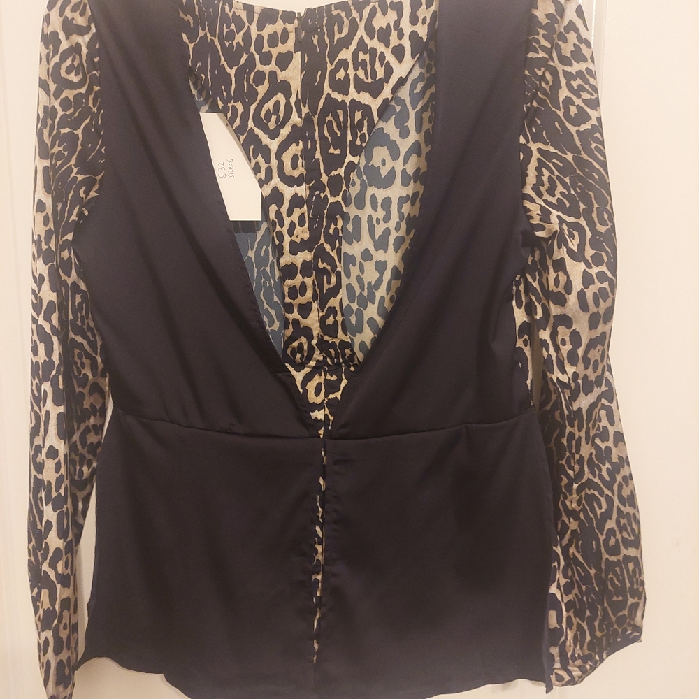 Cheetah print navy Blouse